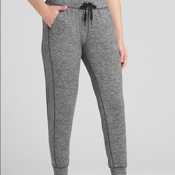 GAP Pants - Gap fit brushed tech black heather joggers L
